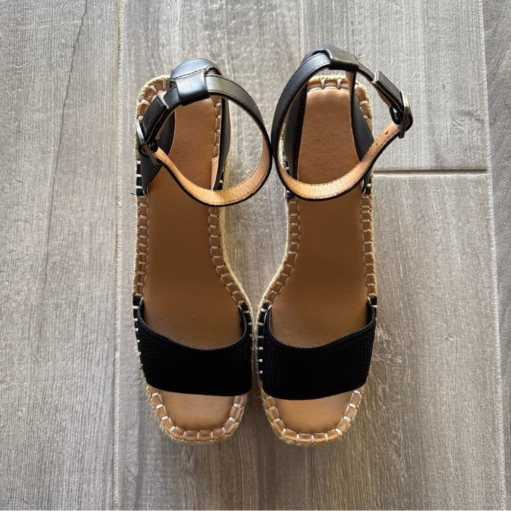 Crown Vintage Kannia Espadrille Wedge Black Sandal - Picture 3 of 11